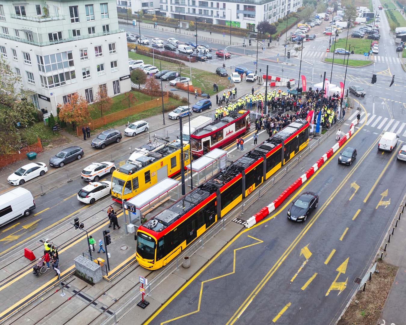 바르샤바 새 트램 노선 개통식 (출처: tramwajdowilanowa.pl)